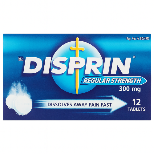 Disprin Regular Strength 300mg 12 Tablets