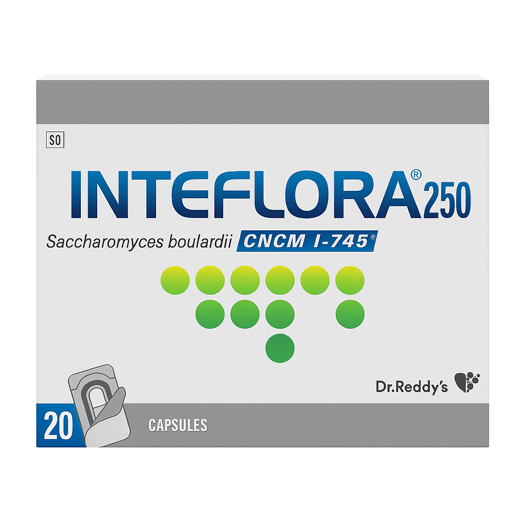 Inteflora 250 Probiotic Antidiarrhoeal 20 Capsules - First-Chem Pharmacy