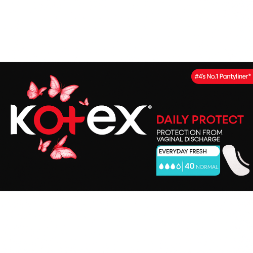 Kotex Daily Protect Normal Unscented Liners 40s