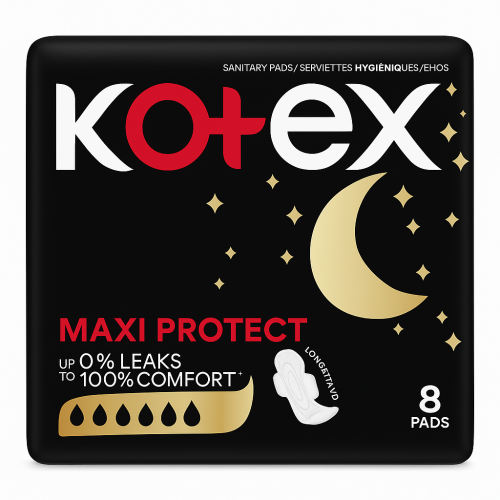 Kotex Overnight Maxi Pads All Nighter 8's