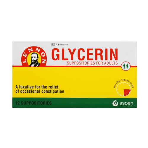 Lennon Glycerine Suppositories for Adults 12 Suppositories