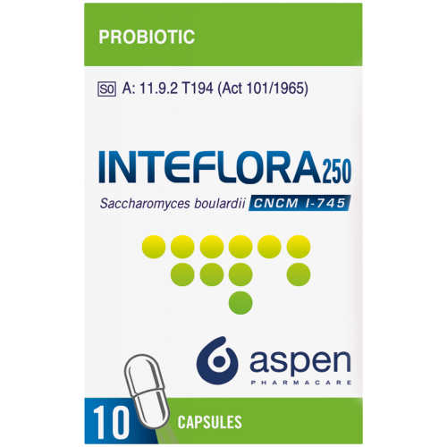 Inteflora 250 Probiotic Antidiarrhoeal 10 Capsules