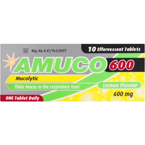 Amuco Effervescent Tablets 600mg 10s