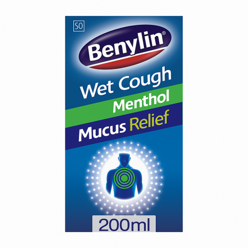 Benylin, Wet Cough Syrup, Mucus Relief, Menthol Flavor, 200ml