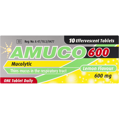 Amuco Effervescent Tablets 600mg 10s