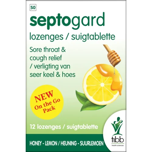 tibb septogard lozenges 12s honey lemon throat relief