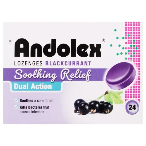 Andolex Soothing Lozenges Blackcurrant 24s